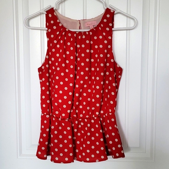 New Red Polka Dot Blouse - Picture 1 of 5